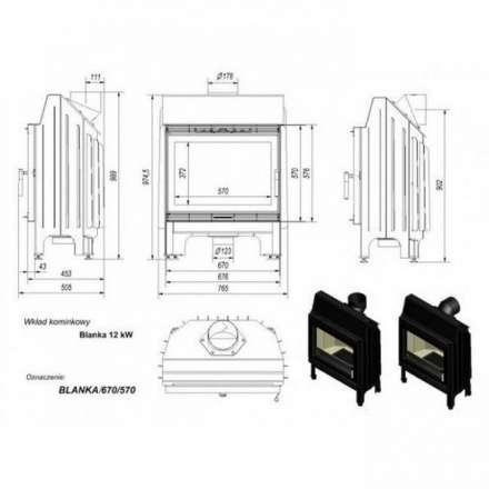 Каминная топка Kratki Blanka 670/570 в Слониме
