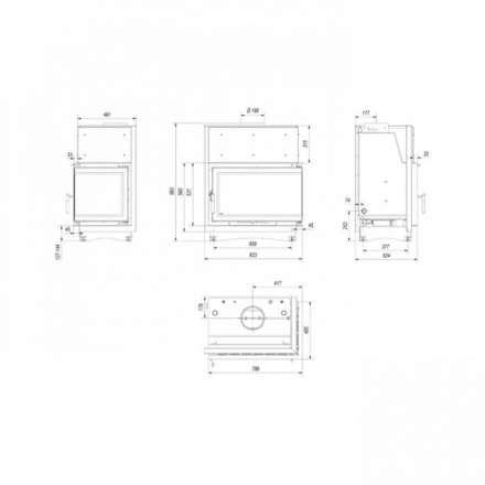 Каминная топка Kratki Oliwia/PW/BP/22/BS/W/Deco в Слониме