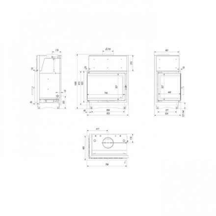 Каминная топка Kratki Amelia/PW/BL/24/BS/W/Deco в Слониме