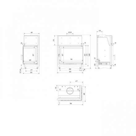 Каминная топка Kratki Amelia/PW/BP/24/BS/W/Deco в Слониме