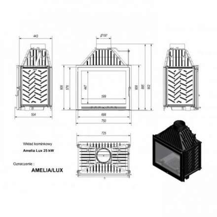 Каминная топка Kratki Amelia/LUX в Слониме