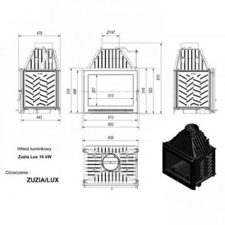 Каминная топка Kratki Zuzia/LUX в Слониме
