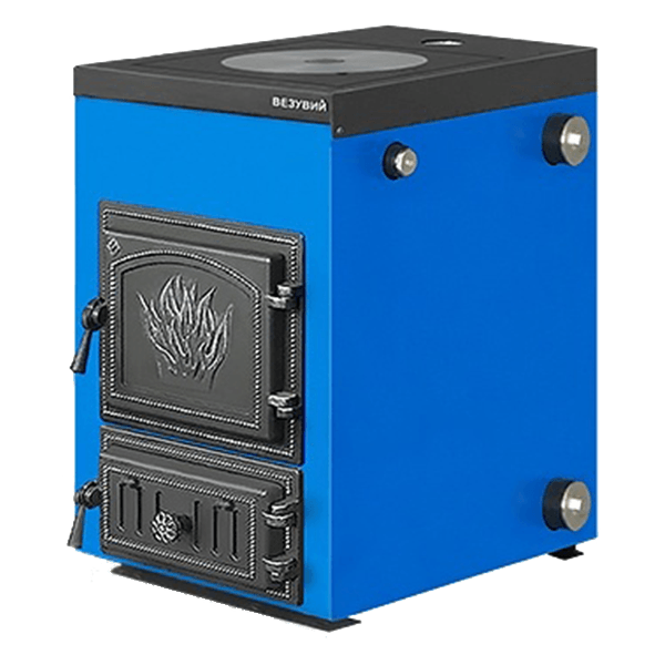 Котел твердотопливный Везувий Эльбрус-14 с плитой Везувий Амазонка бай фото в Слониме