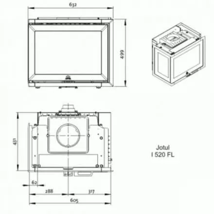 Каминная топка Jotul I 520 FRL в Слониме